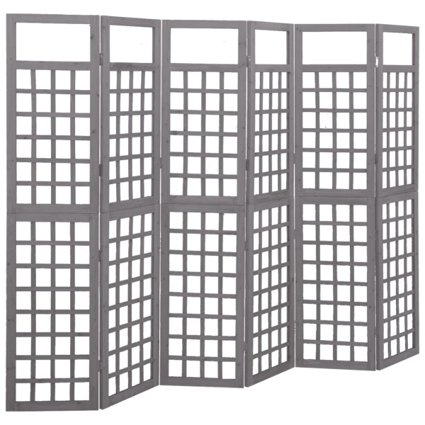 Parawan Pokojowy Składany Parawan Dekoracyjny Drewniany Szary 242.5x180cm 805964