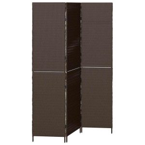 Parawan Pokojowy Składany Parawan Dekoracyjny Polirattan Brąz 146 x 180 cm 808449 Parawan Pokojowy Składany Parawan Dekoracyjny Polirattan Brąz 146 x 180 cm 808449
