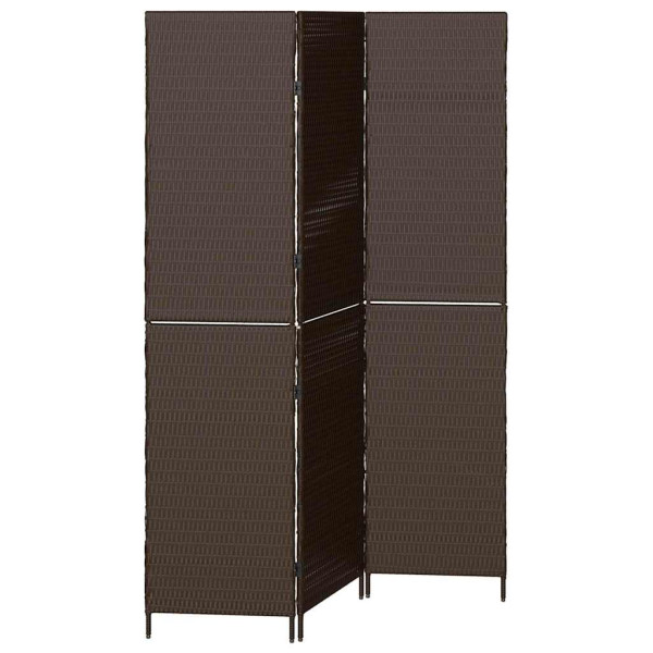 Parawan Pokojowy Składany Parawan Dekoracyjny Polirattan Brąz 146 x 180 cm 808449