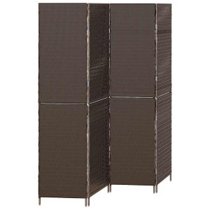 Parawan Pokojowy Składany Parawan Dekoracyjny Polirattan Brąz 195 x 180 cm 808384 Parawan Pokojowy Składany Parawan Dekoracyjny Polirattan Brąz 195 x 180 cm 808384