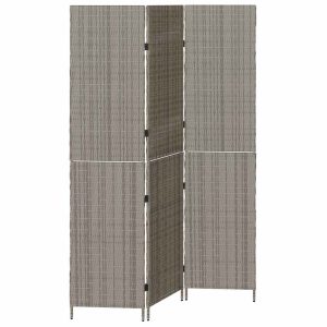 Parawan Pokojowy Składany Parawan Dekoracyjny Polirattan Szary 147 x 180 cm 808423 Parawan Pokojowy Składany Parawan Dekoracyjny Polirattan Szary 147 x 180 cm 808423