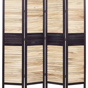 Parawan składany 4 panele drewniany jasne drewno 190025 Parawan składany 4 panele drewniany jasne drewno 190025