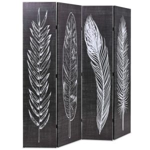 Parawan Składany Dekoracyjny Parawan Panelowy Motyw Piór 160×170 cm 808298 Parawan Składany Dekoracyjny Parawan Panelowy Motyw Piór 160×170 cm 808298