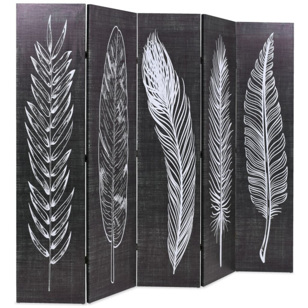 Parawan Składany Dekoracyjny Parawan Panelowy Motyw Piór 200 x 170 cm 808523