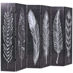 Parawan Składany Dekoracyjny Parawan Panelowy Motyw Piór 228×170 cm 808496 Parawan Składany Dekoracyjny Parawan Panelowy Motyw Piór 228×170 cm 808496