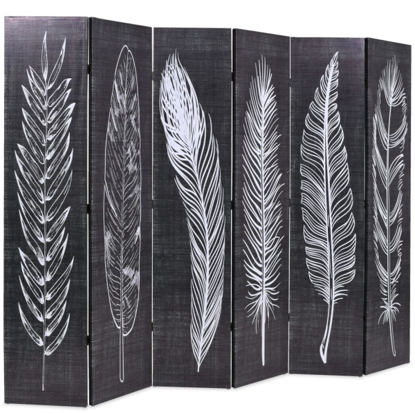 Parawan Składany Dekoracyjny Parawan Panelowy Motyw Piór 228x170 cm 808496