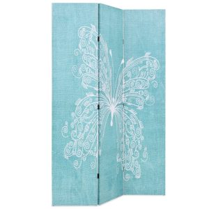 Parawan Składany Dekoracyjny Parawan Panelowy Niebieski Motyl 120×170 cm 808452 Parawan Składany Dekoracyjny Parawan Panelowy Niebieski Motyl 120×170 cm 808452