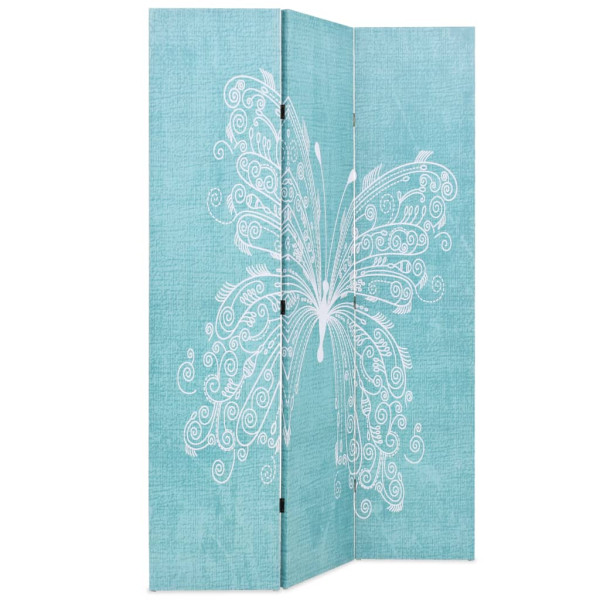 Parawan Składany Dekoracyjny Parawan Panelowy Niebieski Motyl 120x170 cm 808452