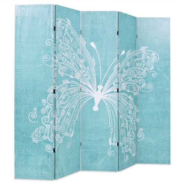 Parawan Składany Dekoracyjny Parawan Panelowy Niebieski Motyl 200x170 cm 808360