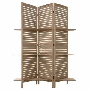 Parawan z 3 półkami Diam drewniany naturalny 431280 Parawan z 3 półkami Diam drewniany naturalny 431280