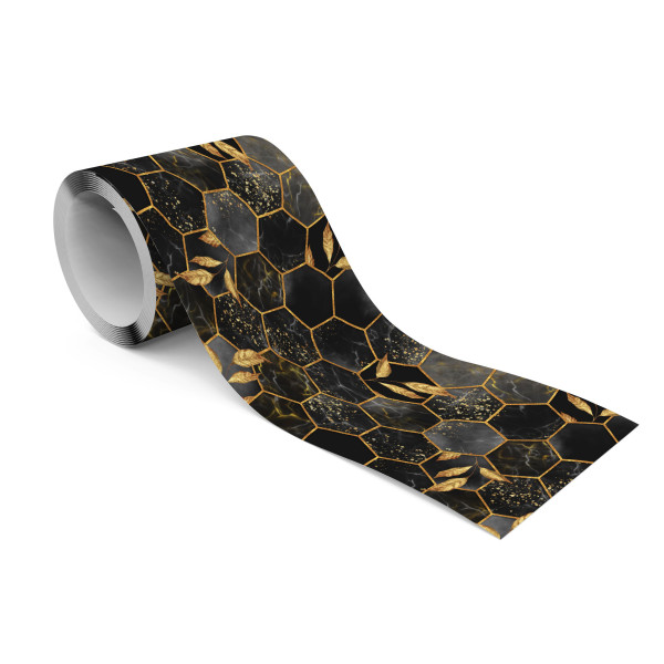 Pasek Dekoracyjny Bordiura Do Tapet Czarne Heksagony Glamour 225076