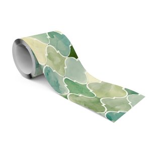 Pasek Dekoracyjny Bordiura Zielone Akwarelowe Ornamenty 225107