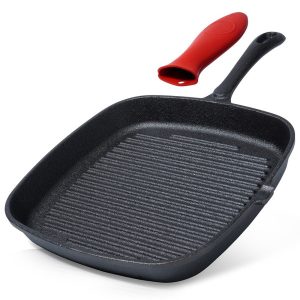 Patelnia do grillowania żeliwna kwadratowa z silikonową nakładką 24,5×24 777204 Patelnia do grillowania żeliwna kwadratowa z silikonową nakładką 24,5×24 777204