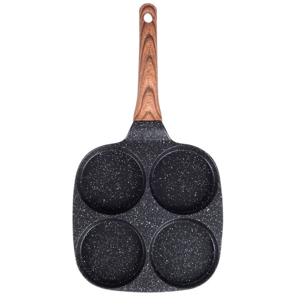 Patelnia do jajek granitowa 4 otwory BLACK&WOOD 19x19 cm 777191