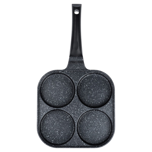 Patelnia do jajek granitowa 4 otwory GRANDE 22x22cm 777197