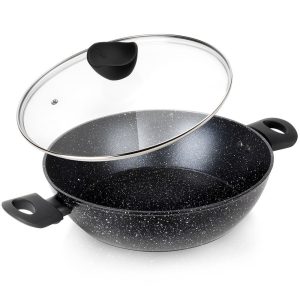 Patelnia granitowa głęboka ze szklaną pokrywką BLACK LINE 28 cm, 3,5 l 777212 Patelnia granitowa głęboka ze szklaną pokrywką BLACK LINE 28 cm, 3,5 l 777212
