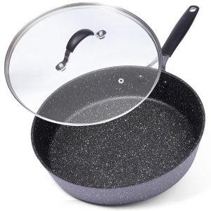 Patelnia granitowa nieprzywierająca z pokrywką STONER 28 cm 222671 Patelnia granitowa nieprzywierająca z pokrywką STONER 28 cm 222671