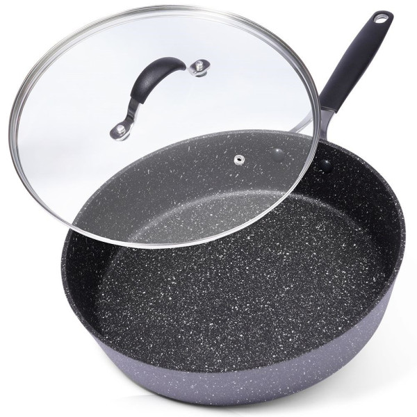 Patelnia granitowa nieprzywierająca z pokrywką STONER 28 cm 222671