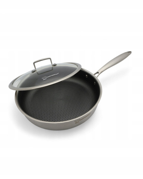 Patelnia Stalowa Masterpan 24 Cm Z Pokrywką Indukcja 943983