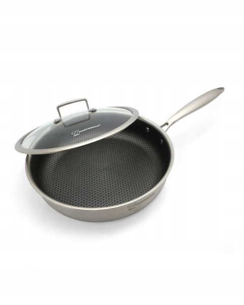 Patelnia Stalowa Masterpan Z Pokrywką 26 Cm - Premium Jakość Indukcja 943982