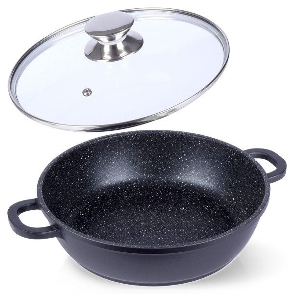 Patelnia z pokrywką granitowa 24 cm GRANDE 160982