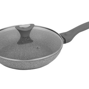 Patelnia z powłoką granitową 26cm nieprzywierająca KLAUSBERG Marmo Grey 667203 Patelnia z powłoką granitową 26cm nieprzywierająca KLAUSBERG Marmo Grey 667203