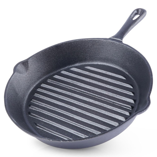 Patelnia żeliwna grillowa okrągła 24 cm 159622