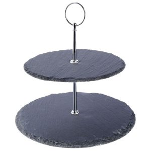 Patera 2-poziomowa kamienna 23 cm 177928 Patera 2-poziomowa kamienna 23 cm 177928