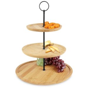 Patera 3-PIĘTROWA poziomowa taca na ciasto ciastka owoce przekąski desery 383155 Patera 3-PIĘTROWA poziomowa taca na ciasto ciastka owoce przekąski desery 383155