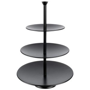 Patera 3-poziomowa metalowa czarna 36,5 cm 177929 Patera 3-poziomowa metalowa czarna 36,5 cm 177929