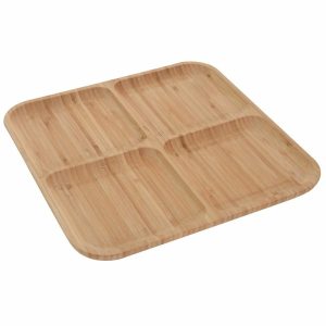 Patera bambusowa na przekąski dzielona 4 komory 30 cm 384496 Patera bambusowa na przekąski dzielona 4 komory 30 cm 384496