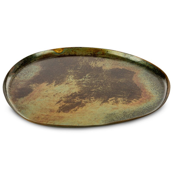 Patera ceramiczna 33x28x2 Ruth brązowa zielona 1005286