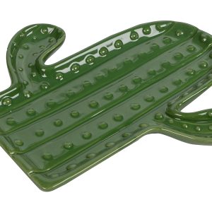 Patera ceramiczna Kaktus 24,2 cm zielona 41250 Patera ceramiczna Kaktus 24,2 cm zielona 41250
