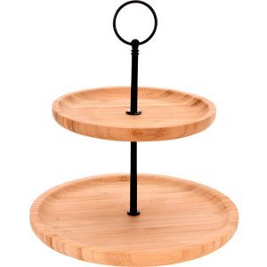 Patera do serwowania przekąsek, 2 poziomy, bambusowa 87380 Patera do serwowania przekąsek, 2 poziomy, bambusowa 87380