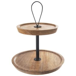 Patera drewniana 2-poziomowa MANGO 30 cm 179132 Patera drewniana 2-poziomowa MANGO 30 cm 179132