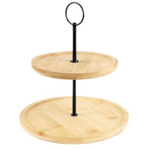 Patera drewniana 2-poziomowa naturalna 24 cm 179129 Patera drewniana 2-poziomowa naturalna 24 cm 179129