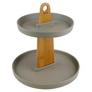 Patera dwupoziomowa Husla ceramiczna 20 cm szara 30596 Patera dwupoziomowa Husla ceramiczna 20 cm szara 30596