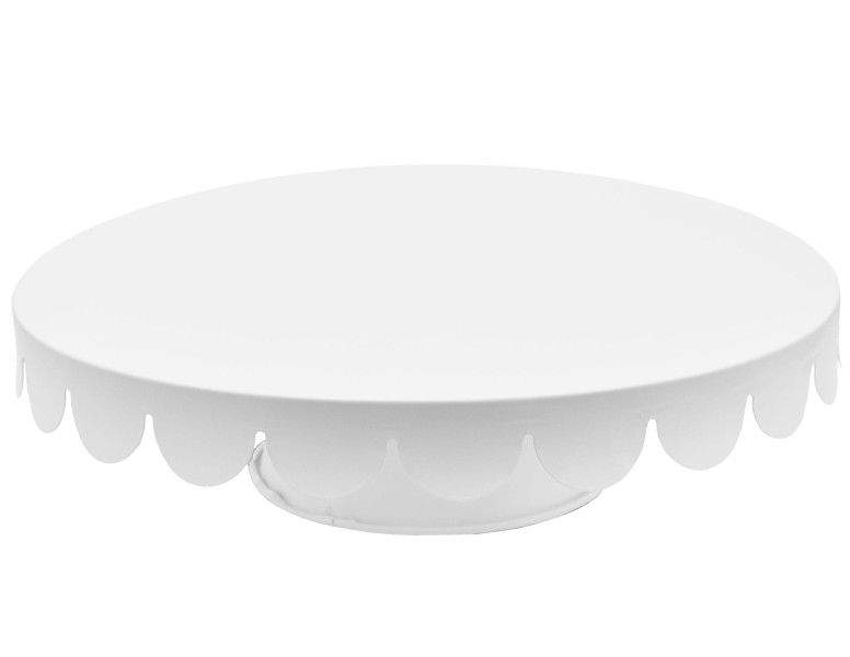 Patera metalowa do tortu ciastek ciasta ciast 28cm BRUNBESTE biała 653004