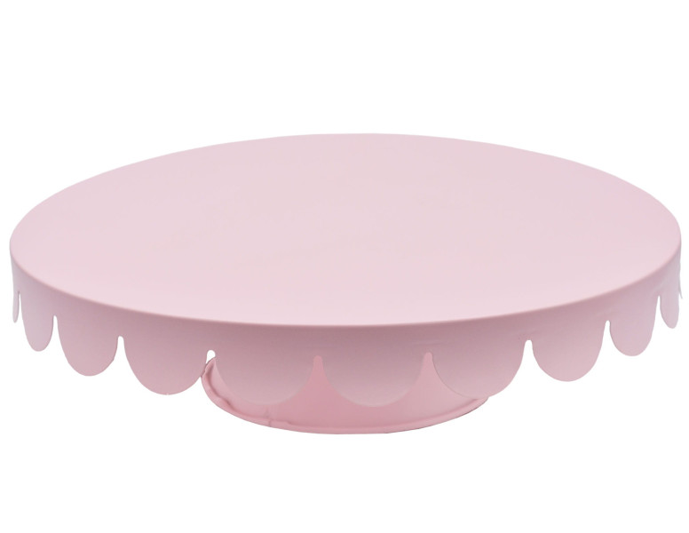 Patera metalowa do tortu ciastek ciasta ciast 28cm BRUNBESTE różowa 653001