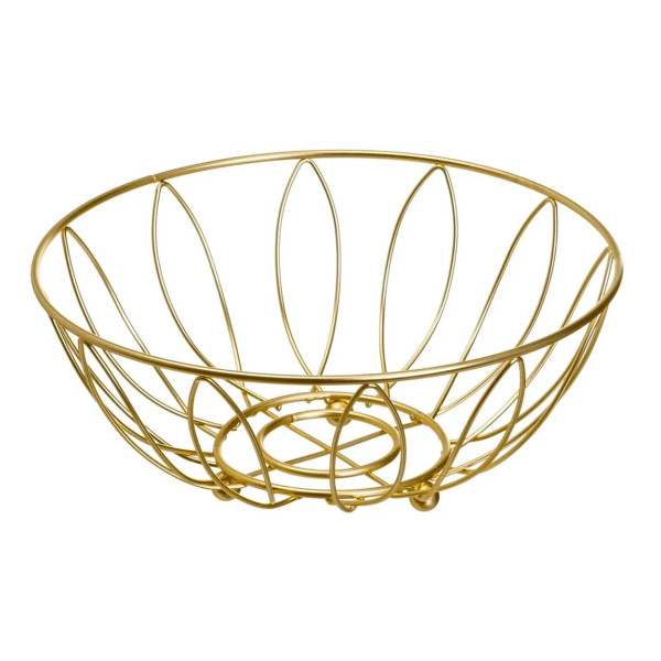 Patera metalowa złota 26x11 cm okrągła 991058