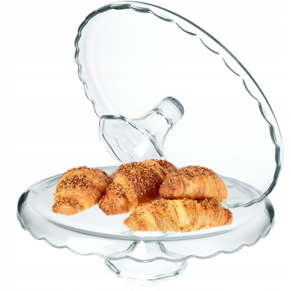 Patera Na Ciasto 32cm Szklana Tort Owoce Na Nodze 109669
