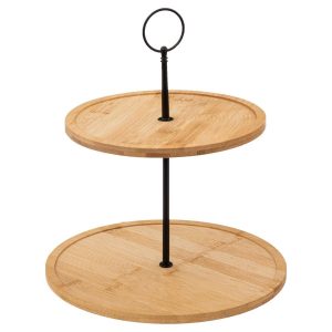 Patera na ciasto, bambusowa, dwa poziomy, wys. 30 cm 121711 Patera na ciasto, bambusowa, dwa poziomy, wys. 30 cm 121711