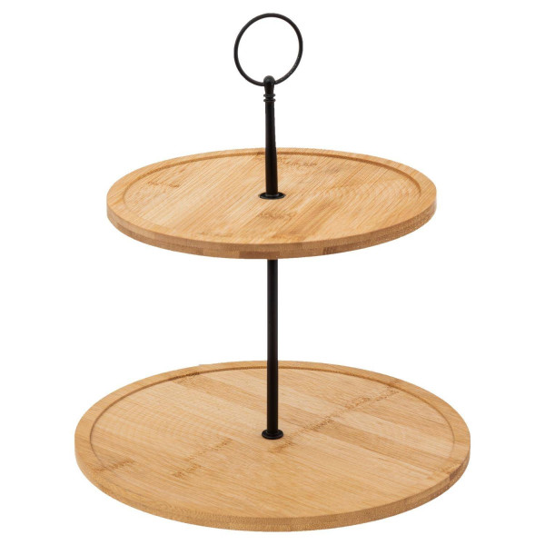 Patera na ciasto, bambusowa, dwa poziomy, wys. 30 cm 121711