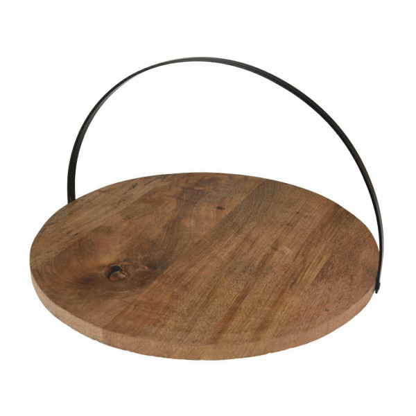 Patera na ciasto i przekąski z drewna mango 28cm z rączką 384489