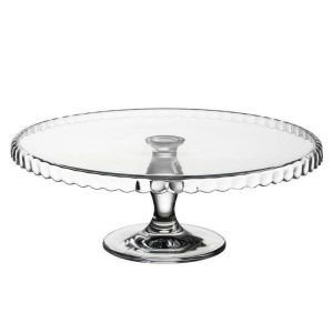 Patera na tort ciastka szklana na nóżce taca 32 cm 221799 Patera na tort ciastka szklana na nóżce taca 32 cm 221799