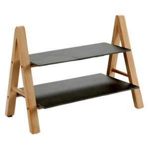Patera piętrowa na przekąski 26 cm czarna 849636 Patera piętrowa na przekąski 26 cm czarna 849636