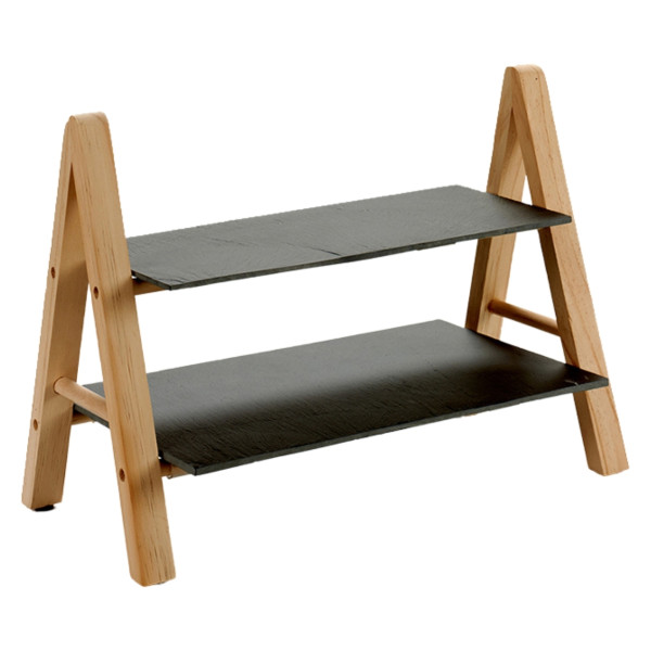 Patera piętrowa na przekąski 26 cm czarna 849636