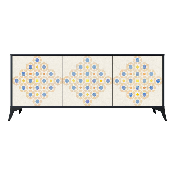 PATTERNED PRISM Komoda 3 drzwi Czarna-Metalowa gwiazdka czarna 441911