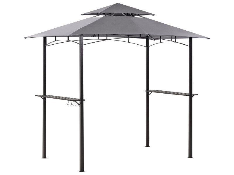 Pawilon ogrodowy 240 x 148 cm szary 65325
