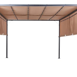 Pawilon ogrodowy altana 310 x 310 cm LED brązowy 298057 Pawilon ogrodowy altana 310 x 310 cm LED brązowy 298057